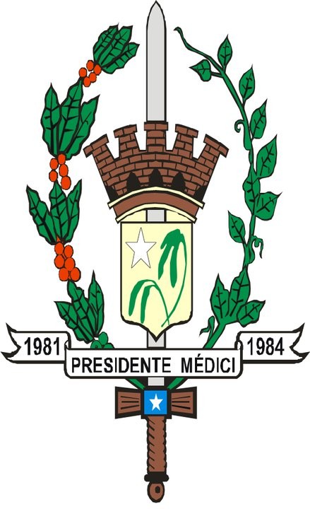 Brasão da seguinte cidade: Presidente Médici